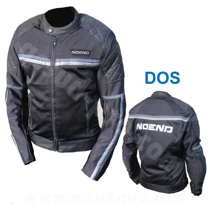 Veste moto NoEnd noire en polyester avec protections CE taille XS Korlátozott ajánlat