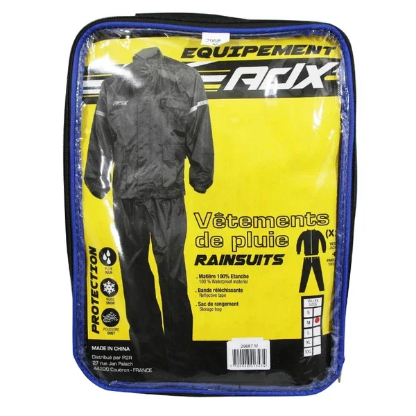 Vêtement de pluie ADX Eco Noir Pack Veste + Pantalon Taille S Prémium
