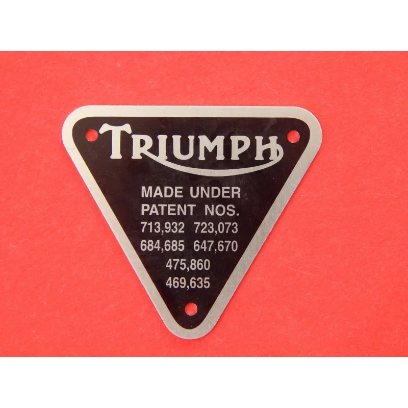 Bestseller Plaque de Brevet de Carter de Distribution Triumph Finition Aluminium