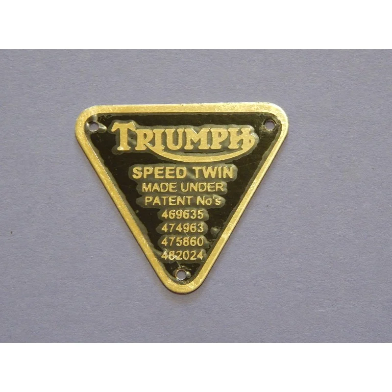 Kedvezményes ár Plaque de Brevet pour Triumph SPEED TWIN pour le Carter de Distribution