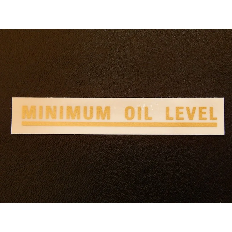 Korlátozott ajánlat Autocollant Minimum Oil Level Couleur Dorée