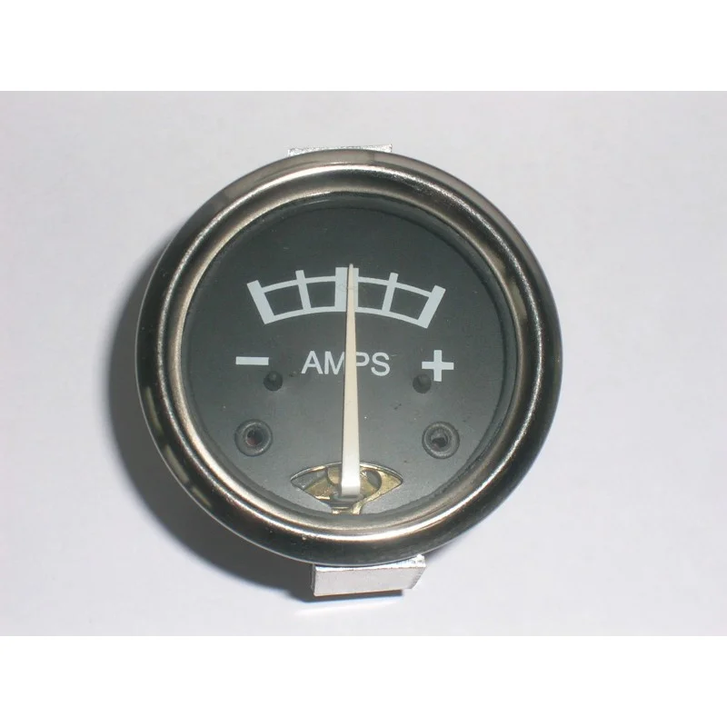 Legkelendőbb Ampèremètre avec Boîtier Métal d‘un Diamètre 1 3/4 Pouces / 45mm, Fond Noir, Sans chiffres