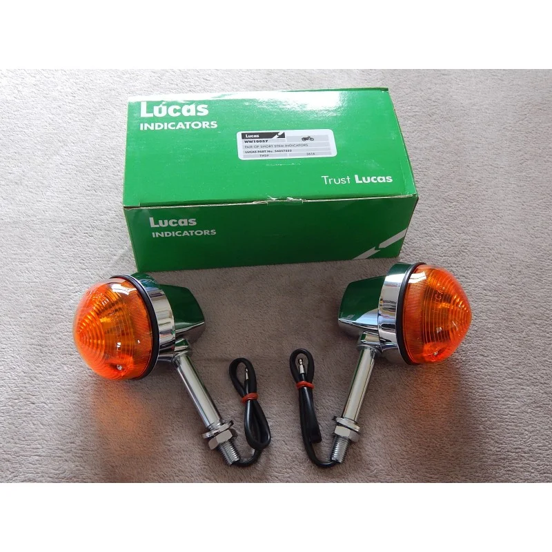 Expressz kézbesítés Clignotants Lucas pour Triumph, BSA ou Norton, Bras de 76mm (Paire)