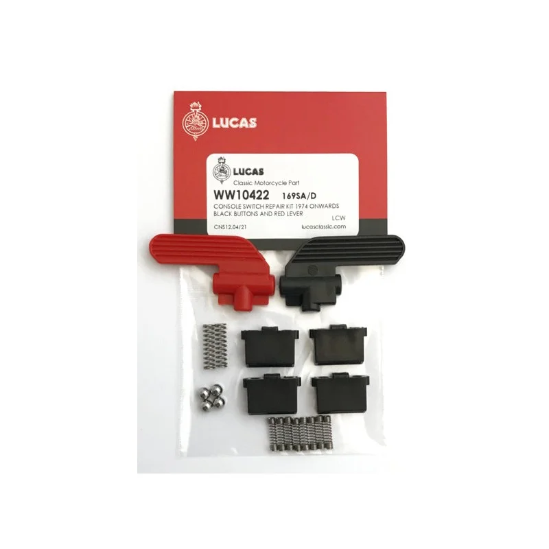 Árcsökkenés Kit pour Réviser Commodo Lucas 169SA Leviers Longs Noir et Rouge 1973-