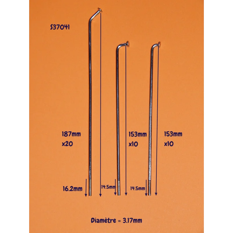 Vásárlói kedvenc Jeu de 40 Rayons et Écrous en Inox pour Moyeu Conique 7 Pouces BSA et Triumph