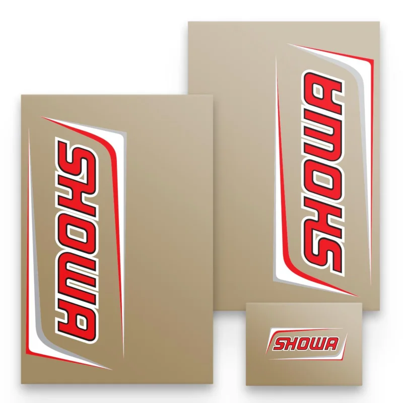 Gyors kiszállítás [ Maciag Offroad ] Autocollants de Protection de Fourche Showa, Rouge/Blanc, Transparent