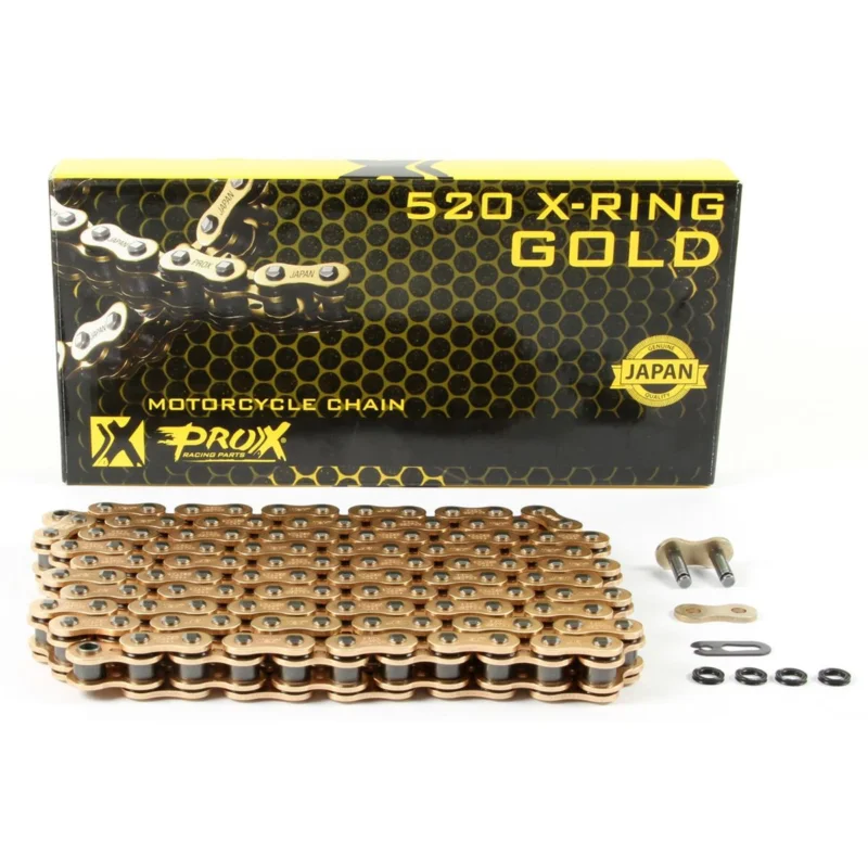 Ajánlat [ ProX ] Chaîne Moto 520, Gold, X-Ring, 120 maillons