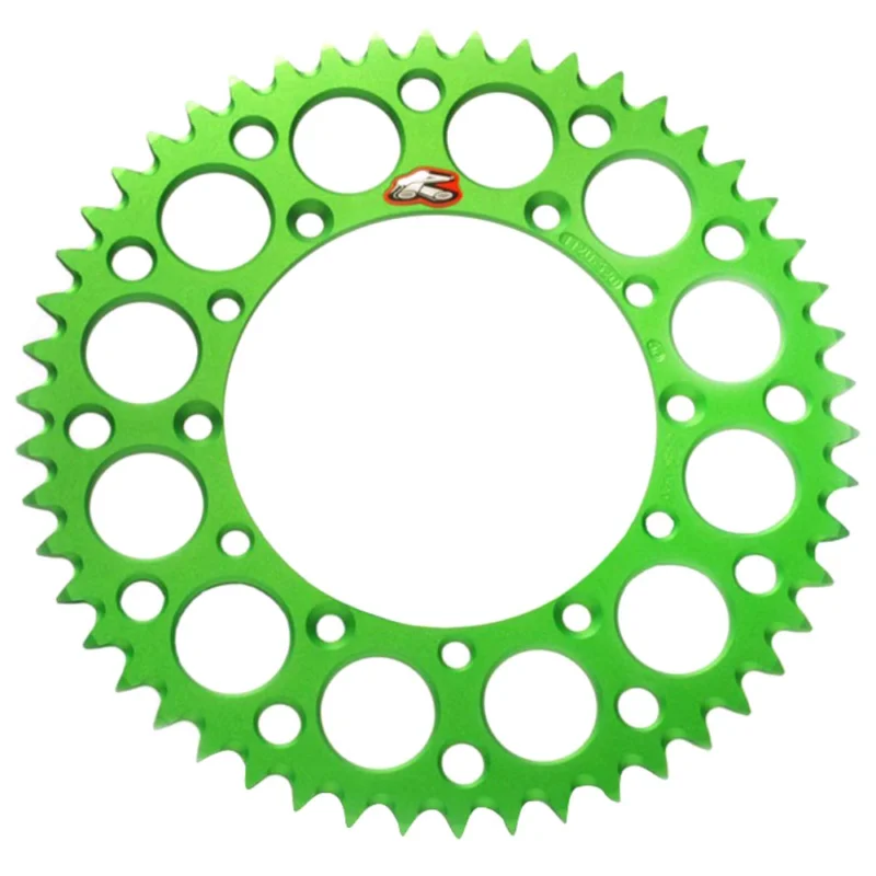 Alacsony ár [ Renthal ] Couronne Kawasaki KX 125/250/500, KXF 250/450, 520 Pas, Aluminium, Vert, 48-51 Dents