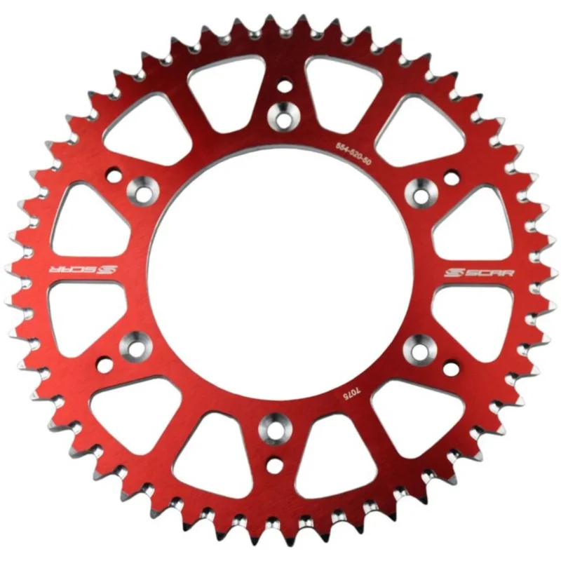 Expressz szállítás [ SCAR ] Couronne Honda, 520 Pitch, Aluminium, Red, 48-50 Teeth