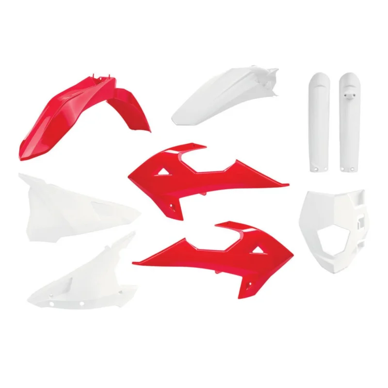 [ Polisport ] Kit Plastique Enduro Rieju MR 250/300, Rouge/Blanc Prémium