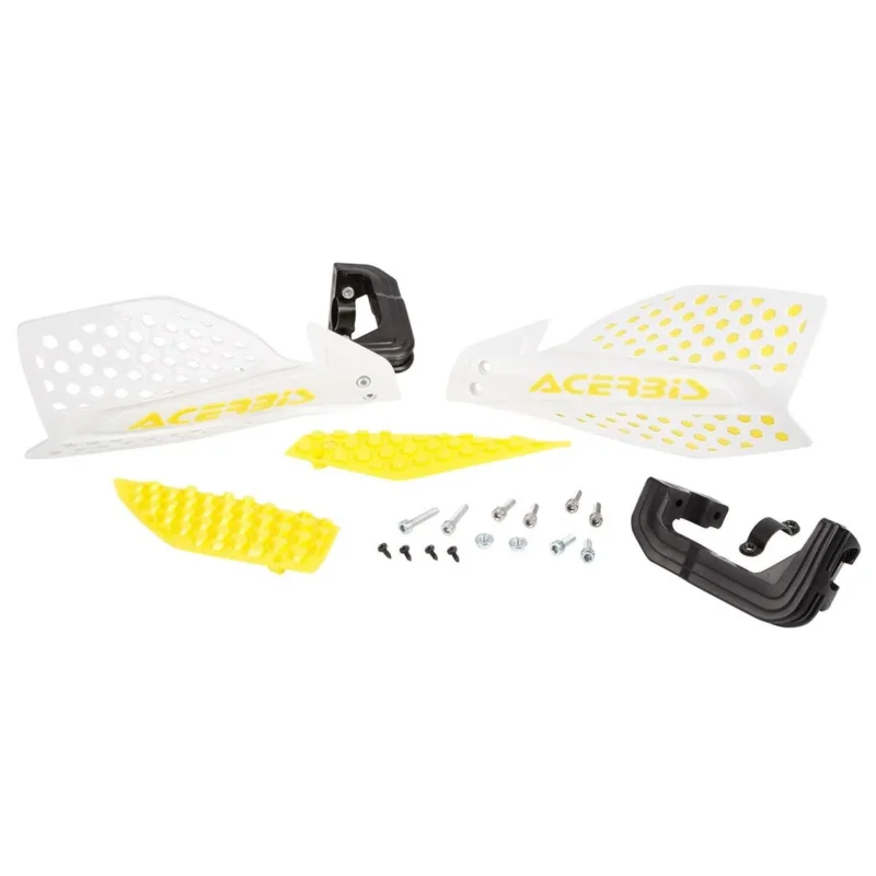 Alacsony ár [ Acerbis ] Protège Mains X-Ultimate Blanc/Jaune, Kit de Montage inclus