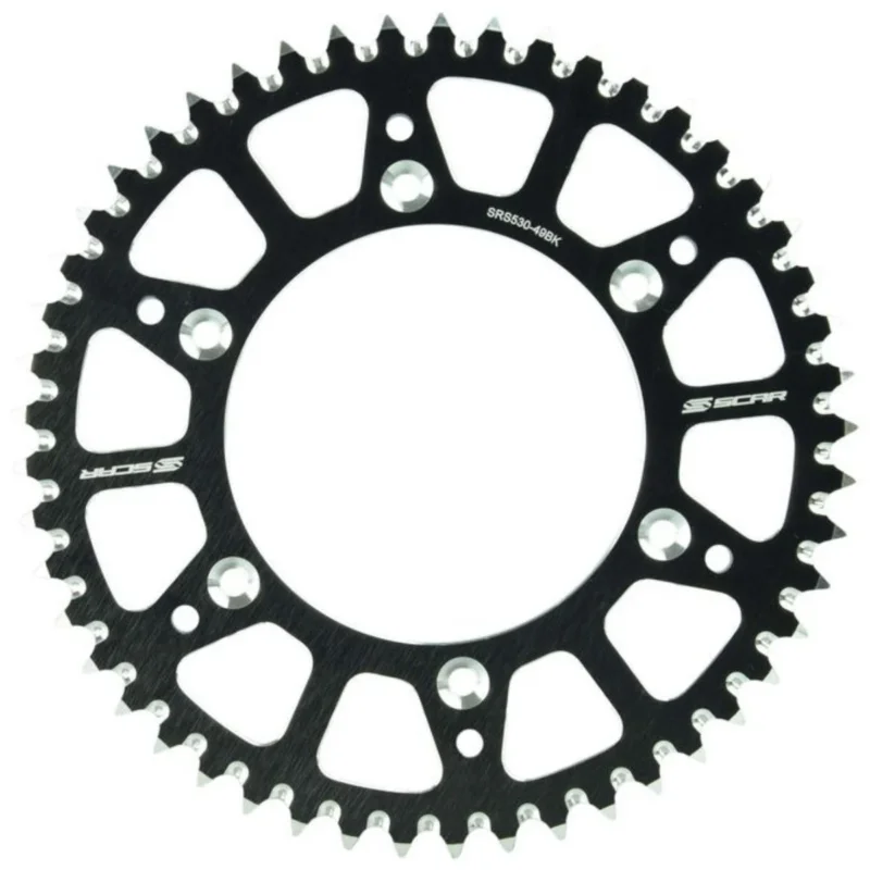 Alacsony ár [ SCAR ] Couronne Yamaha/Fantic, 520 Pitch, Aluminium, Black, 48-52 Teeth