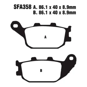 Expressz szállítás Plaquettes de frein arrière EBC Sintered HH Scooter (SFA358HH) Honda