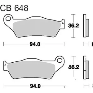 Plaquettes de frein avant / arrière TRW Sintered Scooter (MCB648SRM) Yamaha / Suzuki / Harley Davidson / KTM / Kawasaki ... Outlet