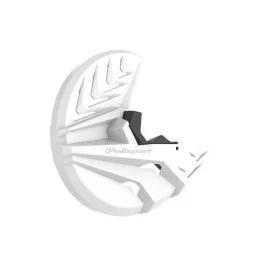 Protecteur de disque de frein avant et pied de fourche Polisport Blanc / Noir Kawasaki KX 250 F 4T 2013-2019 / KX 450 F 2015-2019 Akciós ár