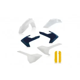 Kit plastiques complet Acerbis Blanc / Jaune / Bleu Husqvarna 250 FE 2017-2018 Árcsökkenés