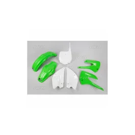 Árcsökkenés Kit plastiques complet UFO Vert / Blanc Kawasaki 85 KX 2001-2009