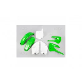 Outlet Kit plastiques complet UFO Blanc / Vert Kawasaki 85 KX restylé 2011-2012