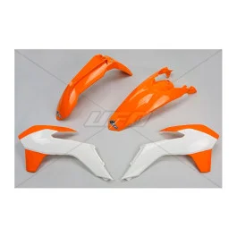Gyors kiszállítás Kit plastiques complet UFO Orange / Blanc KTM 125 EXC 2014-2016