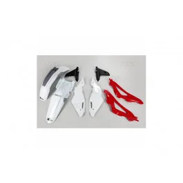 Újdonság Kit plastiques complet UFO Blanc / Rouge / Gris Husqvarna 125 CR 2009-2013