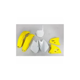 Kit plastiques complet UFO Jaune / Blanc Suzuki 125 RM 2006-2012 Korlátozott ajánlat