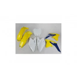 Árengedmény Kit plastiques complet UFO Jaune / Blanc / Bleu Suzuki 450 RMZ 2008