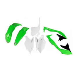 Kit plastiques complet UFO Vert / Blanc / Noir Kawasaki 450 KXF 2018 Árcsökkenés