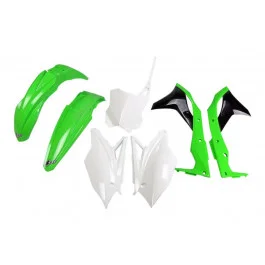 Kit plastiques complet UFO Vert / Noir / Blanc Kawasaki 250 KXF 2017 Azonnal elérhető