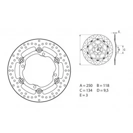 Újdonság Disque de frein avant Brembo Serie Oro Fixe Rond 250mm Suzuki 450 RMZ
