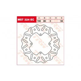 Disque de frein arrière TRW EC Fixe 190mm Honda CRF 150 R / CR 85 R ... Kiárusítás