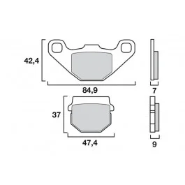 Plaquettes de frein Brembo Métal Fritté (07KA07SD) Suzuki / Peugeot / Keeway / Malaguti / Benelli ... Népszerű