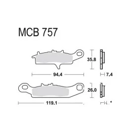 Olcsó Plaquettes de frein avant TRW Sintered Off Road (MCB757SI) Suzuki / Kawasaki