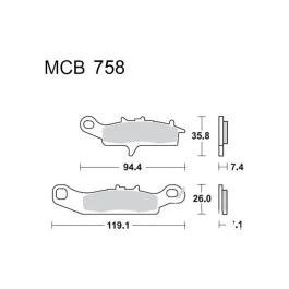 Szuper akció Plaquettes de frein avant TRW Sintered Off Road (MCB758SI) Kawasaki
