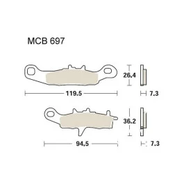 Plaquettes de frein avant TRW Sintered Off Road (MCB697SI) Suzuki / Kawasaki Különleges ajánlat