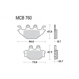 Plaquettes de frein avant / arrière TRW Sintered Off Road (MCB760SI) Yamaha / Kawasaki / Kymco / CPI / SYM ... Rendeld meg most