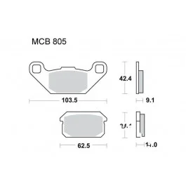 Plaquettes de frein arrière TRW Sintered Off Road (MCB805SI) Adly/Her Chee/Herkules Olcsó