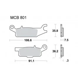 Vedd meg most Plaquettes de frein avant gauche TRW Sintered Off Road (MCB801SI) Yamaha