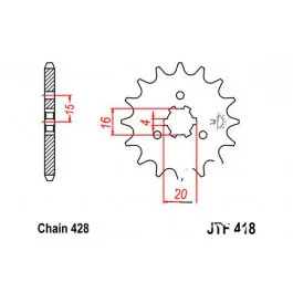 Ajánlat Pignon de sortie de boite JT 13/428 Épais Kawasaki KH 125 A / KE 125 A ...