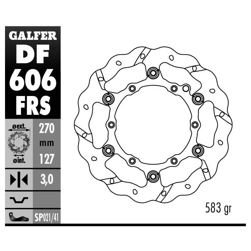 disque avant flottant SX/F 98-22 EXC/F 00-22 et 14-22 270mm GALFER Biztonságos fizetés