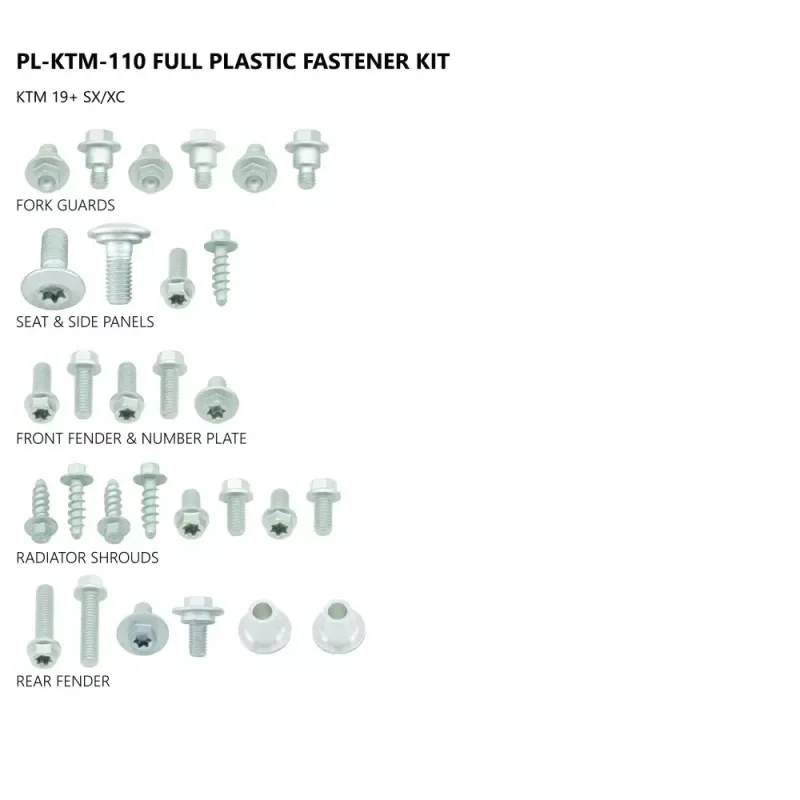 Kit visserie plastiques UFO KTM SX/F 19-22, EXC/F 20-23 Ne maradj le