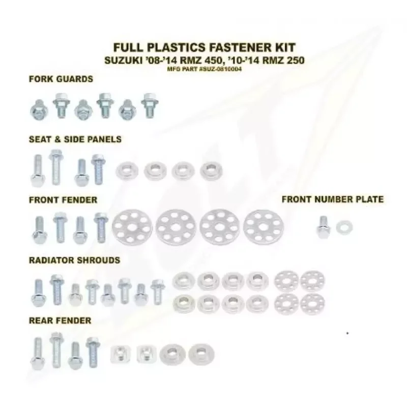 Kit vis complet de plastiques Bolt Suzuki RM-Z450/250 Szuper akció