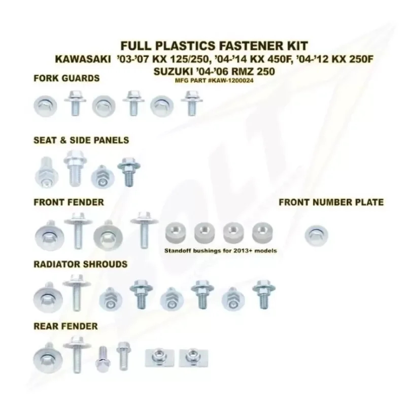 Kit vis complet de plastiques Bolt Kawasaki KX-F 125/250/450 Újdonság
