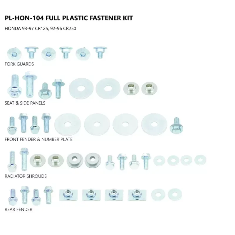 Kit visserie plastiques UFO Honda 250 CRF 18-23 450 CRF 17-23 Exkluzív ajánlat