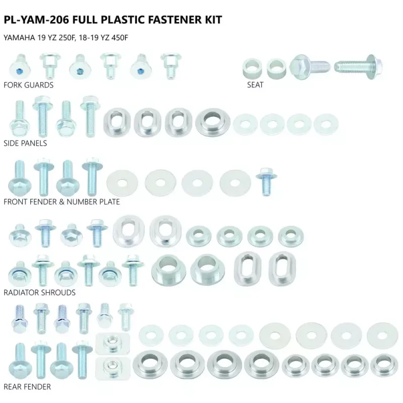 Kit visserie plastiques UFO Yamaha 250 YZF 19-22 450 YZF 18-22 Kihagyhatatlan ajánlat