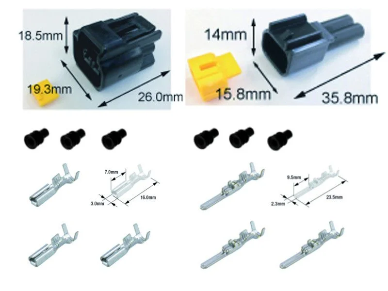 Kit connecteurs électriques étanches type 090 FRW avec 2 fiches blocs mâle et femelle Vedd meg most