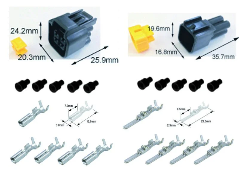 Kit connecteurs électriques étanches type 090 FRW avec 4 fiches blocs mâle et femelle Rendeld meg most