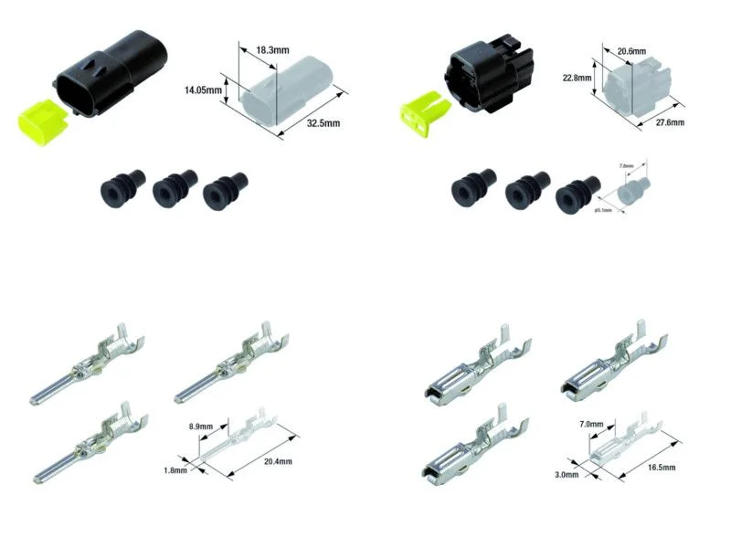 Kit connecteurs électriques étanches type 070 FRA avec 2 fiches blocs mâle et femelle Legkelendőbb