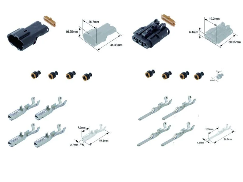 Kit connecteurs électriques étanches type 070 FRY avec 3 fiches blocs mâle et femelle Prémium