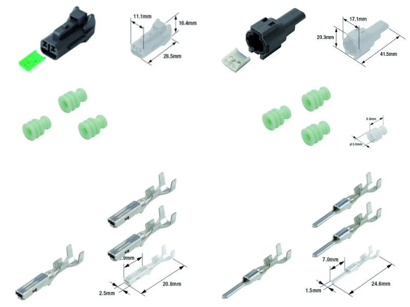 Szezonális akció Kit connecteurs électriques étanches type 060 FRM avec 2 fiches blocs mâle et femelle
