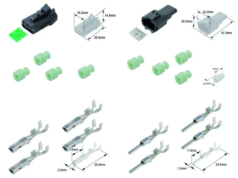 Kit connecteurs électriques étanches type 060 FRM avec 3 fiches blocs mâle et femelle Újdonság